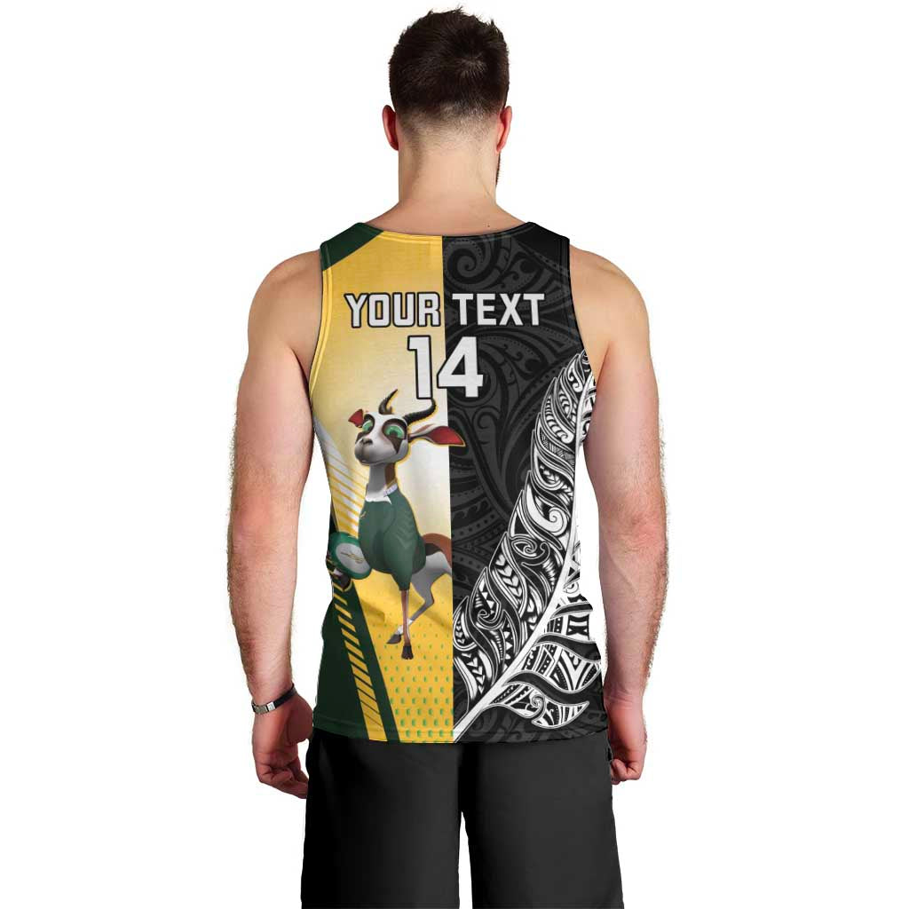 New Zealand and South Africa Rugby Custom Men Tank Top Maori Silver Fern Springbok Together LT14 - Polynesian Pride