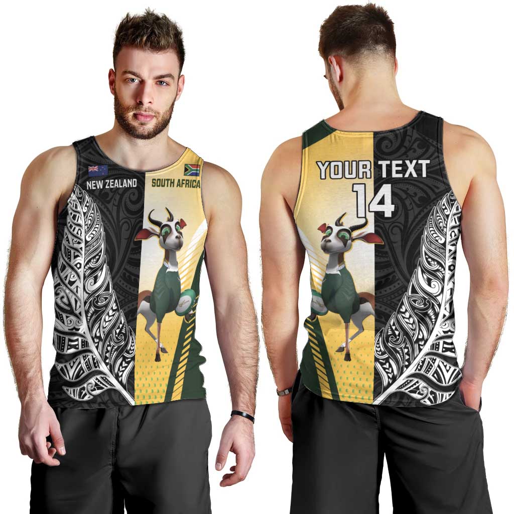 New Zealand and South Africa Rugby Custom Men Tank Top Maori Silver Fern Springbok Together LT14 - Polynesian Pride