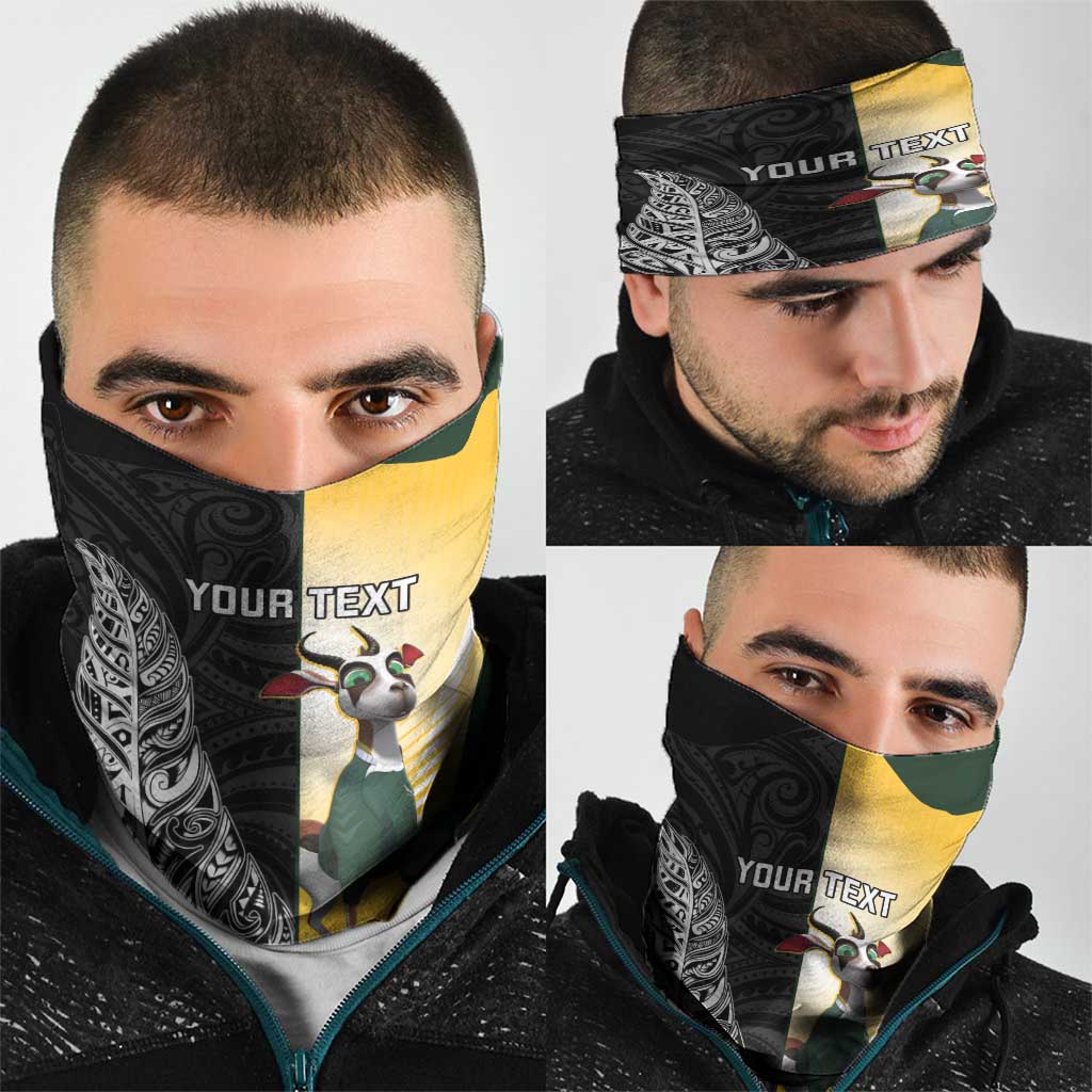 New Zealand and South Africa Rugby Custom Neck Gaiter Maori Silver Fern Springbok Together - Polynesian Pride