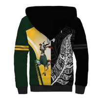 New Zealand and South Africa Rugby Custom Sherpa Hoodie Maori Silver Fern Springbok Together LT14 - Polynesian Pride