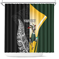 New Zealand and South Africa Rugby Custom Shower Curtain Maori Silver Fern Springbok Together LT14 Black - Polynesian Pride