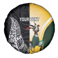 New Zealand and South Africa Rugby Custom Spare Tire Cover Maori Silver Fern Springbok Together LT14 - Polynesian Pride