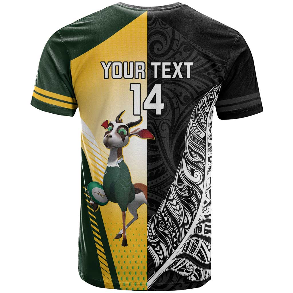 New Zealand and South Africa Rugby Custom T Shirt Maori Silver Fern Springbok Together LT14 - Polynesian Pride