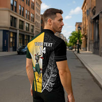 New Zealand and South Africa Rugby Custom Zipper Polo Shirt Maori Silver Fern Springbok Together LT14 - Polynesian Pride