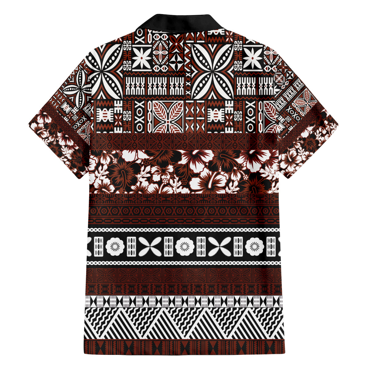 Bula Fiji Family Matching Off Shoulder Maxi Dress and Hawaiian Shirt Fijian Tapa Masi With Hibiscus Flowers LT14 - Polynesian Pride