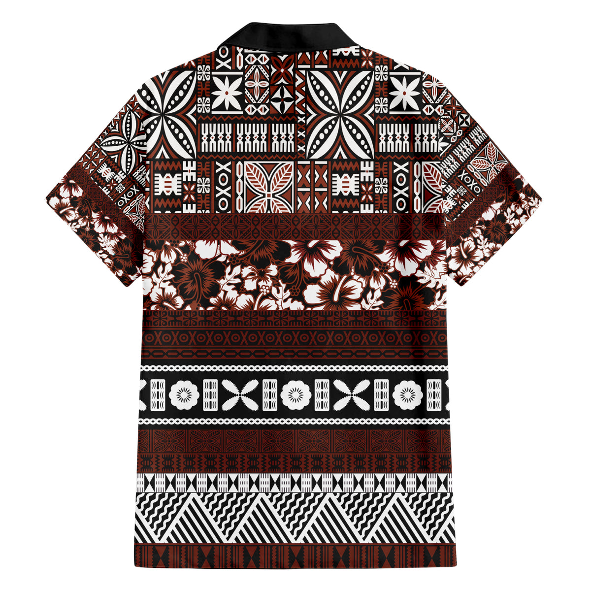 Bula Fiji Family Matching Short Sleeve Bodycon Dress and Hawaiian Shirt Fijian Tapa Masi With Hibiscus Flowers LT14 - Polynesian Pride