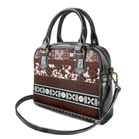 Bula Fiji Shoulder Handbag Fijian Tapa Masi With Hibiscus Flowers LT14 - Polynesian Pride