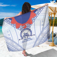 Queen Salote College 100 Years Personalized Sarong Tonga QSC Heilala Lei White Ngatu Pattern