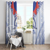 Queen Salote College 100 Years Personalized Window Curtain Tonga QSC Heilala Lei White Ngatu Pattern