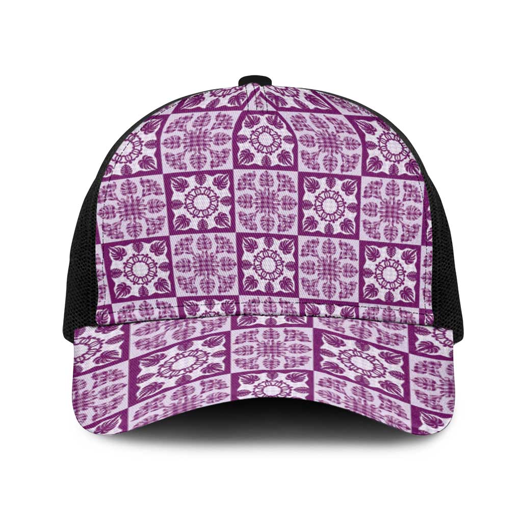 Poni Palaka Quilt Hawaii Baseball Net Cap Hawaiian Tropical Monstera Sea Turtle