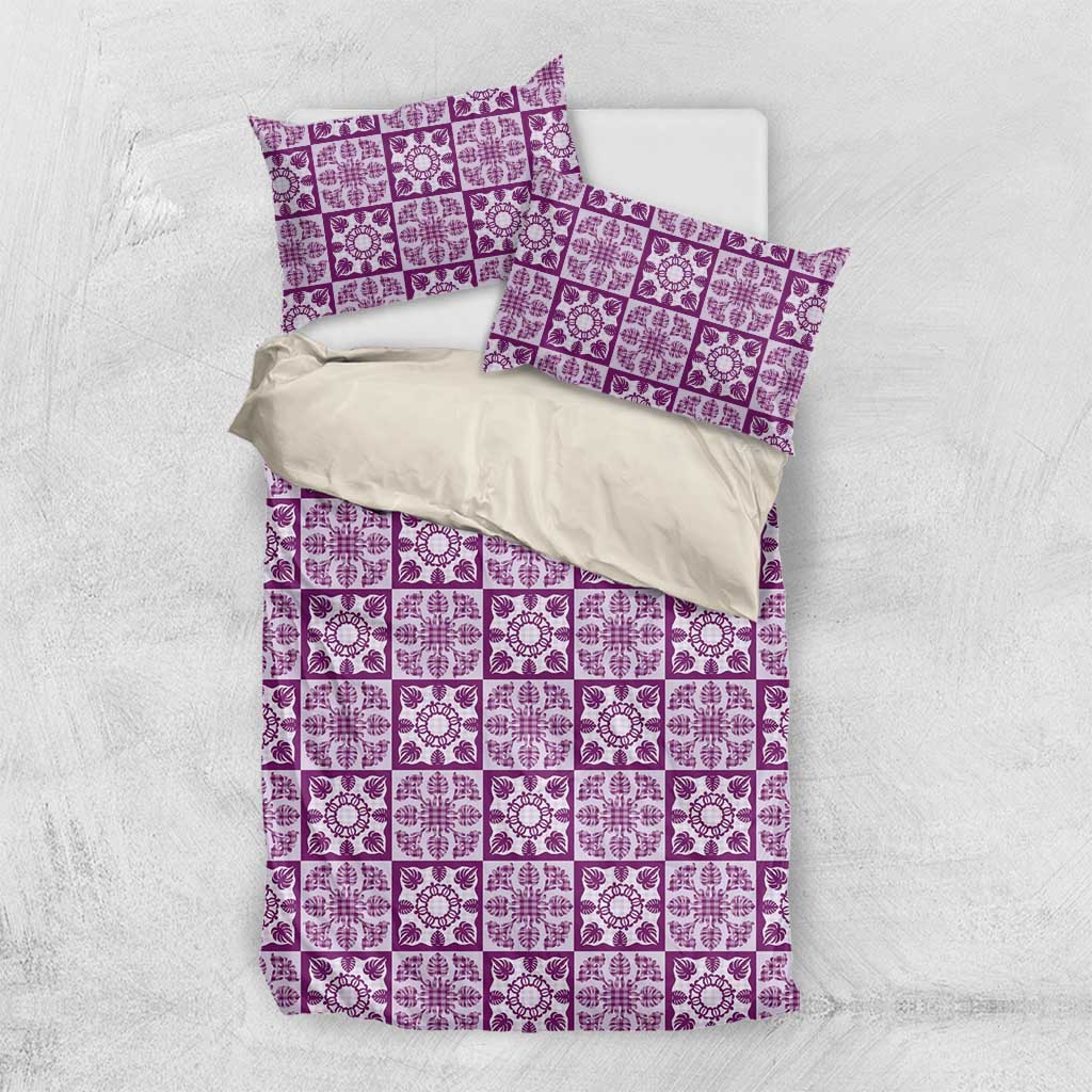 Poni Palaka Quilt Hawaii Bedding Set Hawaiian Tropical Monstera Sea Turtle