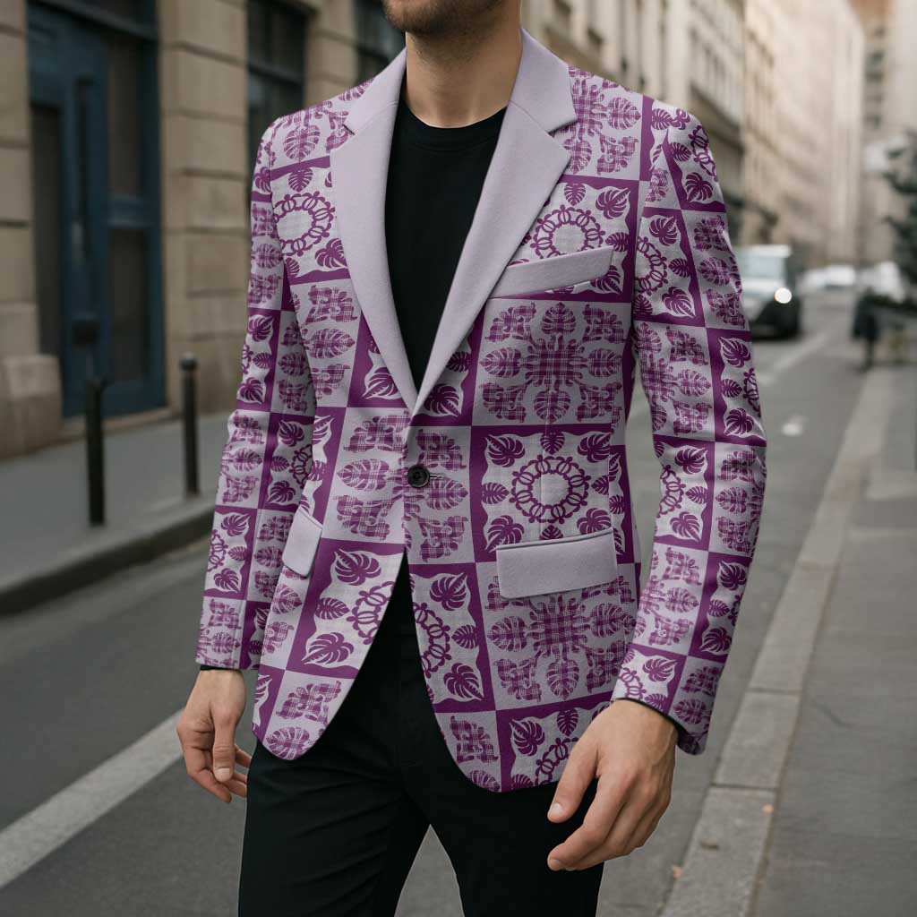 Poni Palaka Quilt Hawaii Blazer Hawaiian Tropical Monstera Sea Turtle