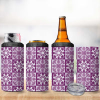 Poni Palaka Quilt Hawaii 4 in 1 Can Cooler Tumbler Hawaiian Tropical Monstera Sea Turtle