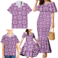 Poni Palaka Quilt Hawaii Family Matching Mermaid Dress and Hawaiian Shirt Hawaiian Tropical Monstera Sea Turtle LT14 - Polynesian Pride