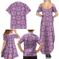 Poni Palaka Quilt Hawaii Family Matching Summer Maxi Dress and Hawaiian Shirt Hawaiian Tropical Monstera Sea Turtle LT14 - Polynesian Pride