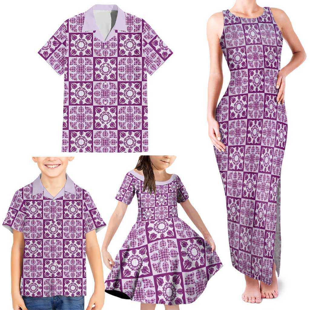 Poni Palaka Quilt Hawaii Family Matching Tank Maxi Dress and Hawaiian Shirt Hawaiian Tropical Monstera Sea Turtle LT14 - Polynesian Pride