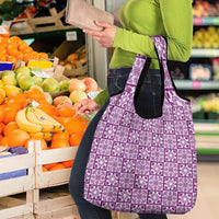 Poni Palaka Quilt Hawaii Grocery Bag Hawaiian Tropical Monstera Sea Turtle