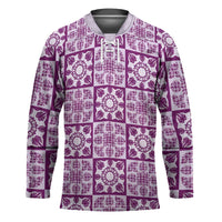 Poni Palaka Quilt Hawaii Hockey Jersey Hawaiian Tropical Monstera Sea Turtle