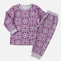 Poni Palaka Quilt Hawaii Christmas Pajama Set Hawaiian Tropical Monstera Sea Turtle