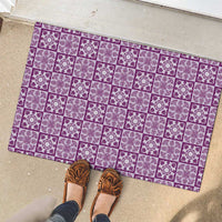 Poni Palaka Quilt Hawaii Rubber Doormat Hawaiian Tropical Monstera Sea Turtle
