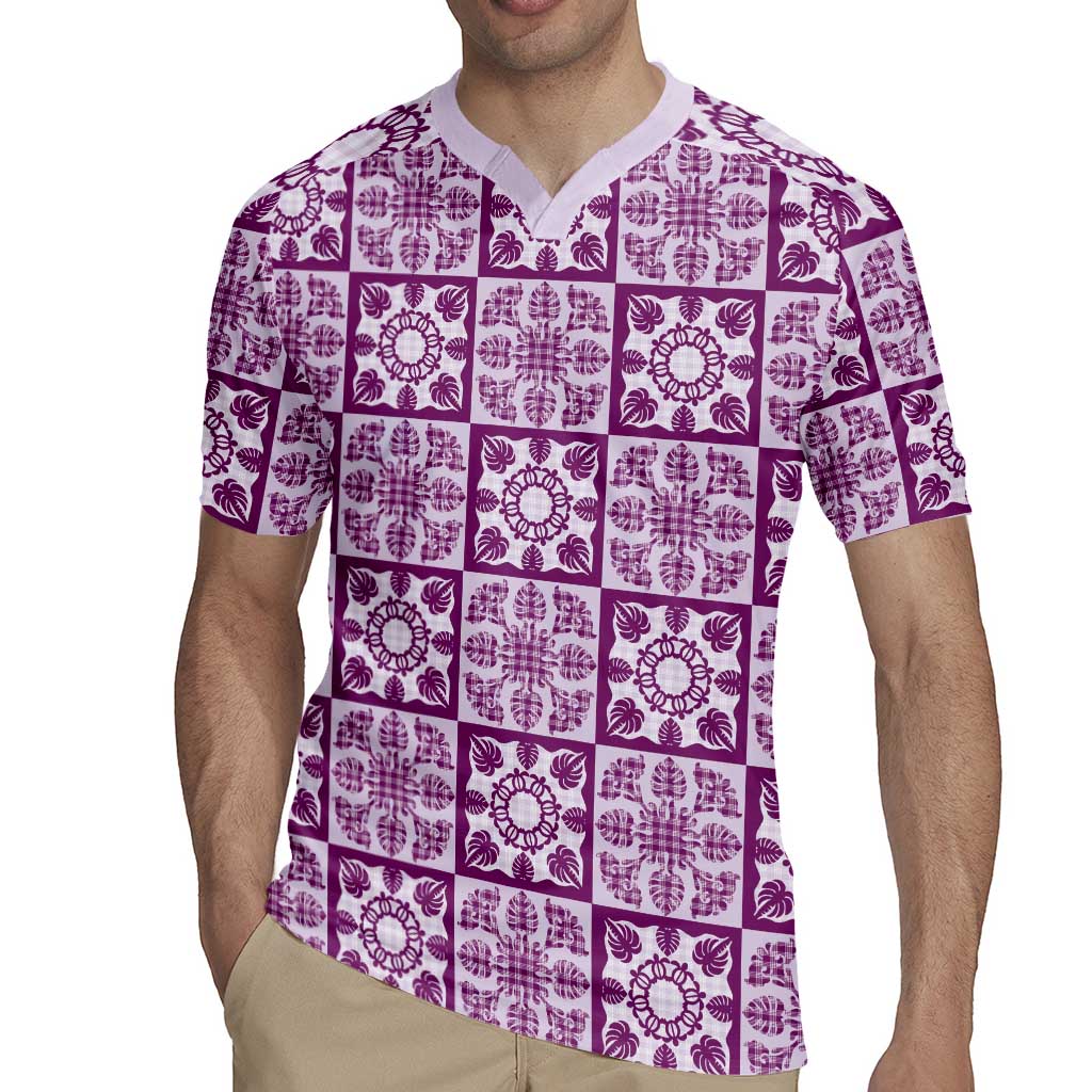 Poni Palaka Quilt Hawaii Rugby Jersey Hawaiian Tropical Monstera Sea Turtle