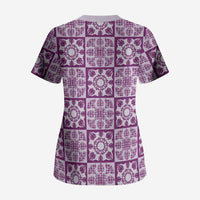 Poni Palaka Quilt Hawaii Scrub Top Hawaiian Tropical Monstera Sea Turtle