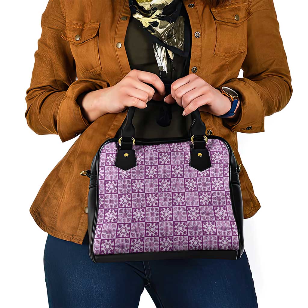 Poni Palaka Quilt Hawaii Shoulder Handbag Hawaiian Tropical Monstera Sea Turtle