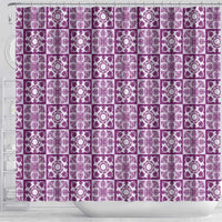 Poni Palaka Quilt Hawaii Shower Curtain Hawaiian Tropical Monstera Sea Turtle