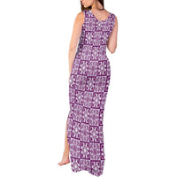 Poni Palaka Quilt Hawaii Tank Maxi Dress Hawaiian Tropical Monstera Sea Turtle