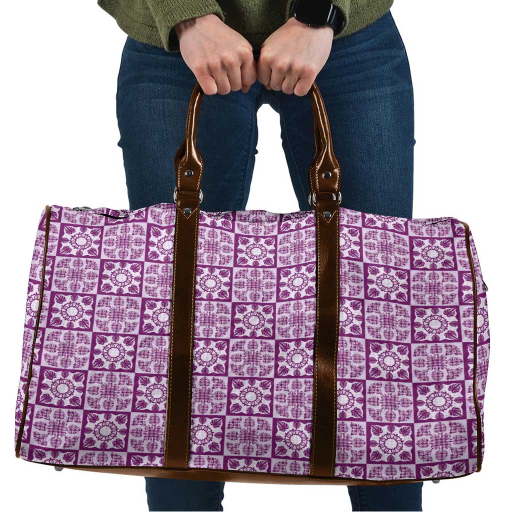 Poni Palaka Quilt Hawaii Travel Bag Hawaiian Tropical Monstera Sea Turtle