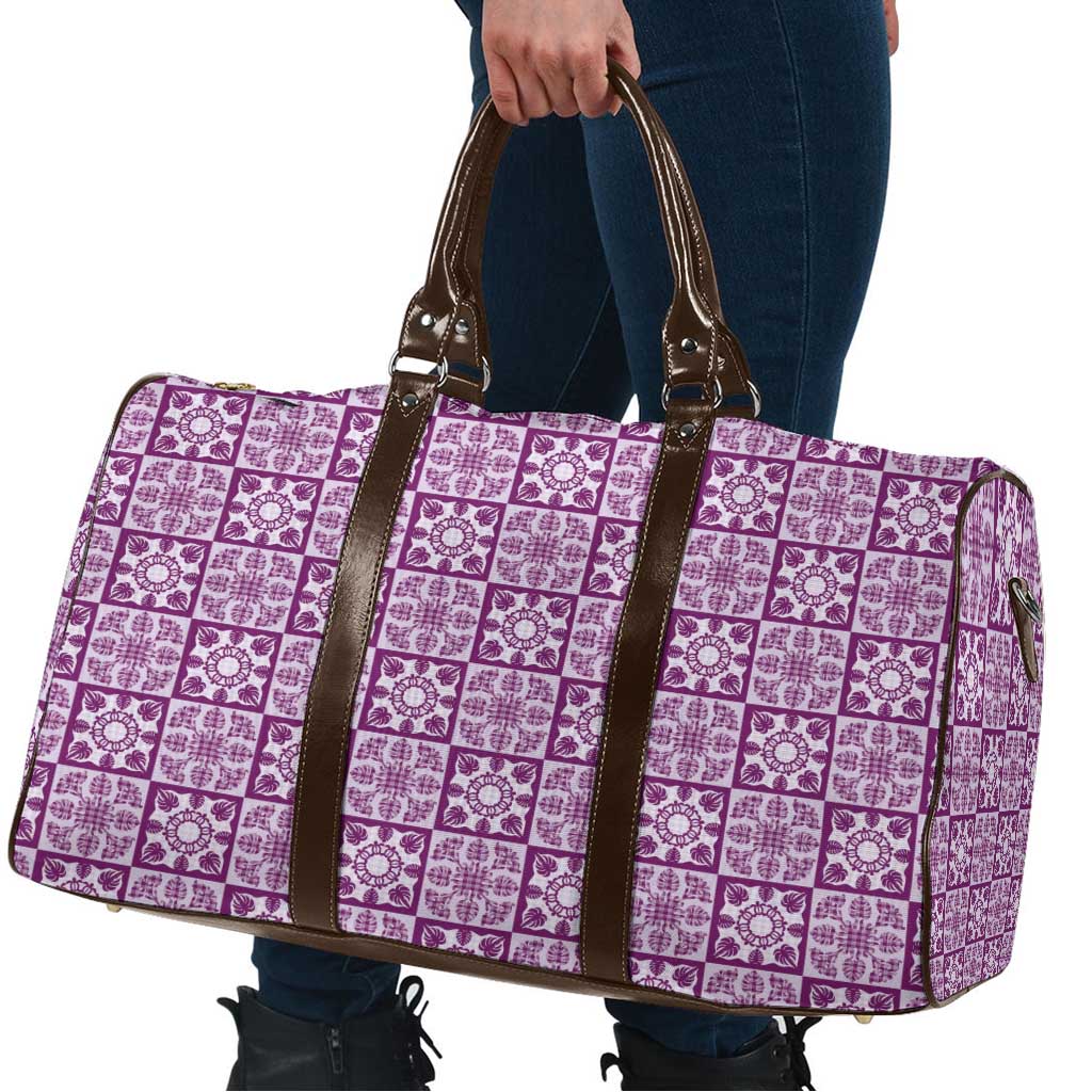 Poni Palaka Quilt Hawaii Travel Bag Hawaiian Tropical Monstera Sea Turtle