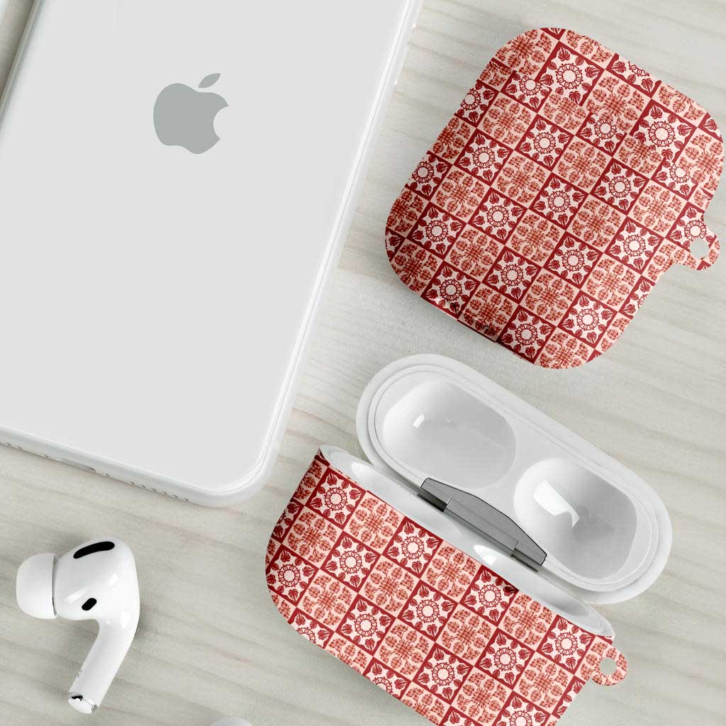 Ulaula Palaka Quilt Hawaii AirPods Case Hawaiian Tropical Monstera Sea Turtle
