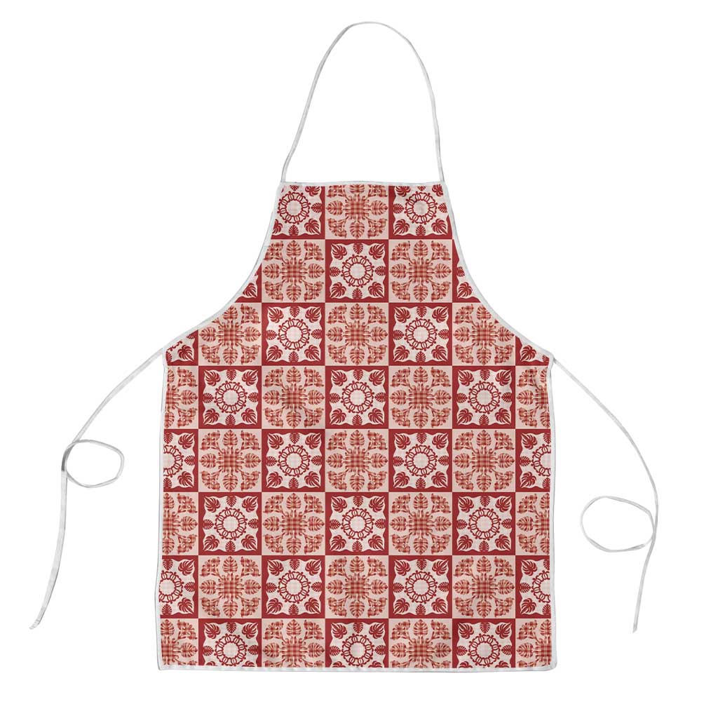 Ulaula Palaka Quilt Hawaii Apron Hawaiian Tropical Monstera Sea Turtle