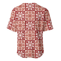 Ulaula Palaka Quilt Hawaii Baseball Jersey Hawaiian Tropical Monstera Sea Turtle