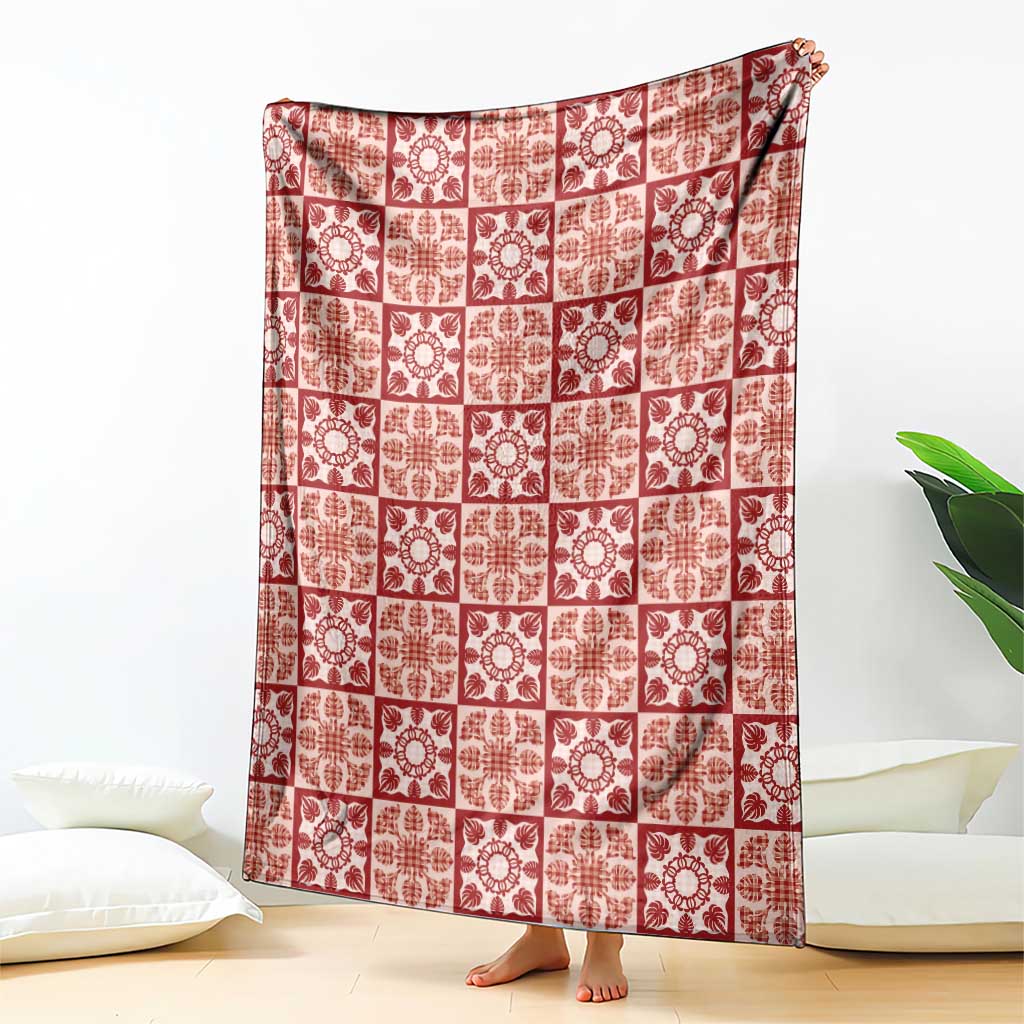 Ulaula Palaka Quilt Hawaii Blanket Hawaiian Tropical Monstera Sea Turtle