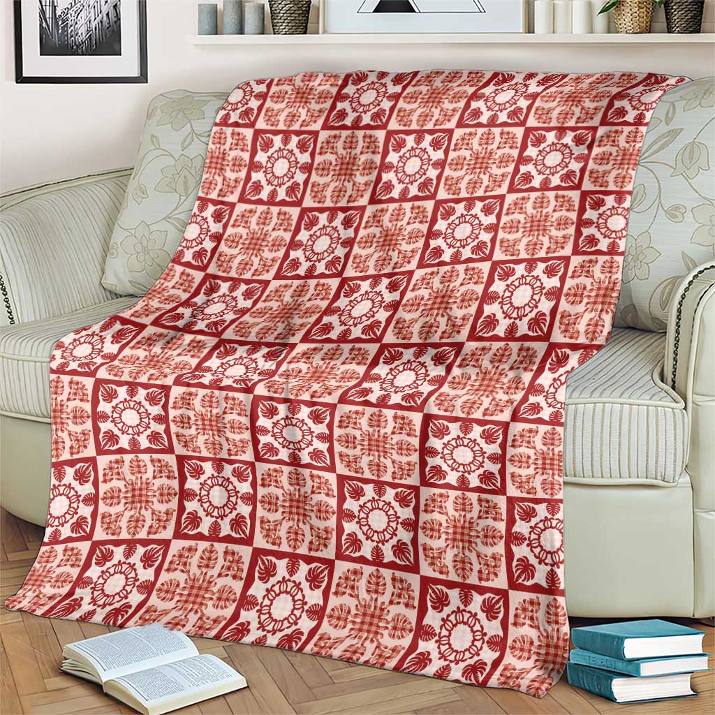 Ulaula Palaka Quilt Hawaii Blanket Hawaiian Tropical Monstera Sea Turtle