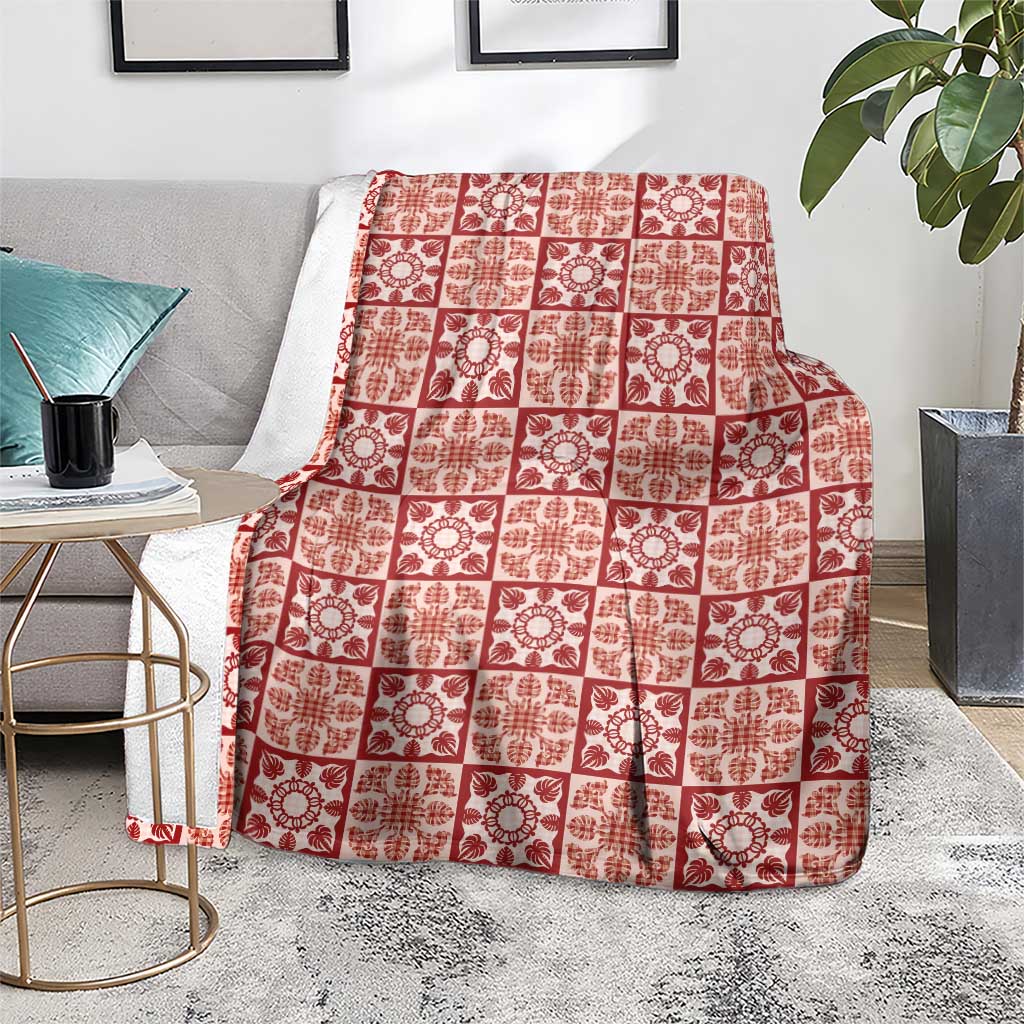 Ulaula Palaka Quilt Hawaii Blanket Hawaiian Tropical Monstera Sea Turtle