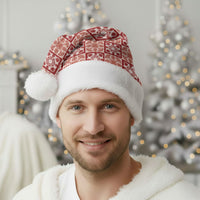 Ulaula Palaka Quilt Hawaii Christmas Santa Hat Hawaiian Tropical Monstera Sea Turtle