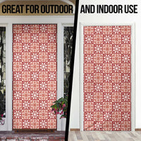 Ulaula Palaka Quilt Hawaii Door Cover Hawaiian Tropical Monstera Sea Turtle