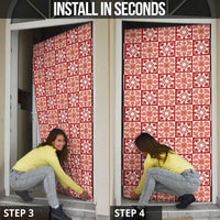 Ulaula Palaka Quilt Hawaii Door Cover Hawaiian Tropical Monstera Sea Turtle