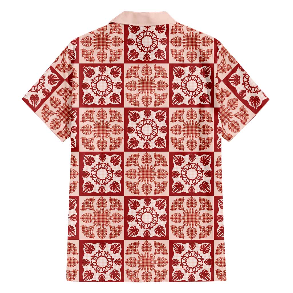 Ulaula Palaka Quilt Hawaii Family Matching Long Sleeve Bodycon Dress and Hawaiian Shirt Hawaiian Tropical Monstera Sea Turtle LT14 - Polynesian Pride