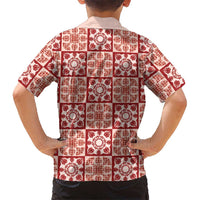 Ulaula Palaka Quilt Hawaii Family Matching Puletasi and Hawaiian Shirt Hawaiian Tropical Monstera Sea Turtle LT14 - Polynesian Pride