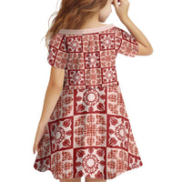 Ulaula Palaka Quilt Hawaii Family Matching Summer Maxi Dress and Hawaiian Shirt Hawaiian Tropical Monstera Sea Turtle LT14 - Polynesian Pride