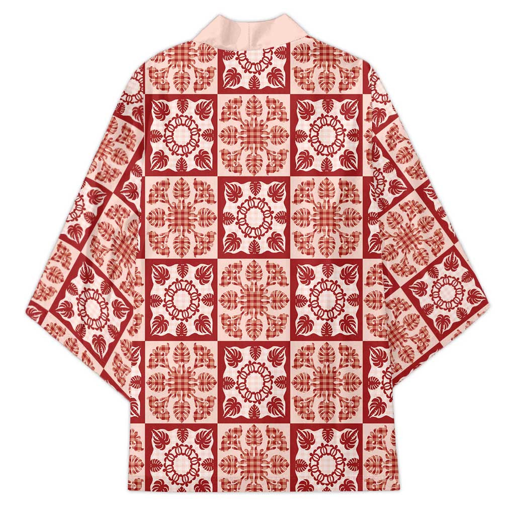 Ulaula Palaka Quilt Hawaii Kimono Hawaiian Tropical Monstera Sea Turtle