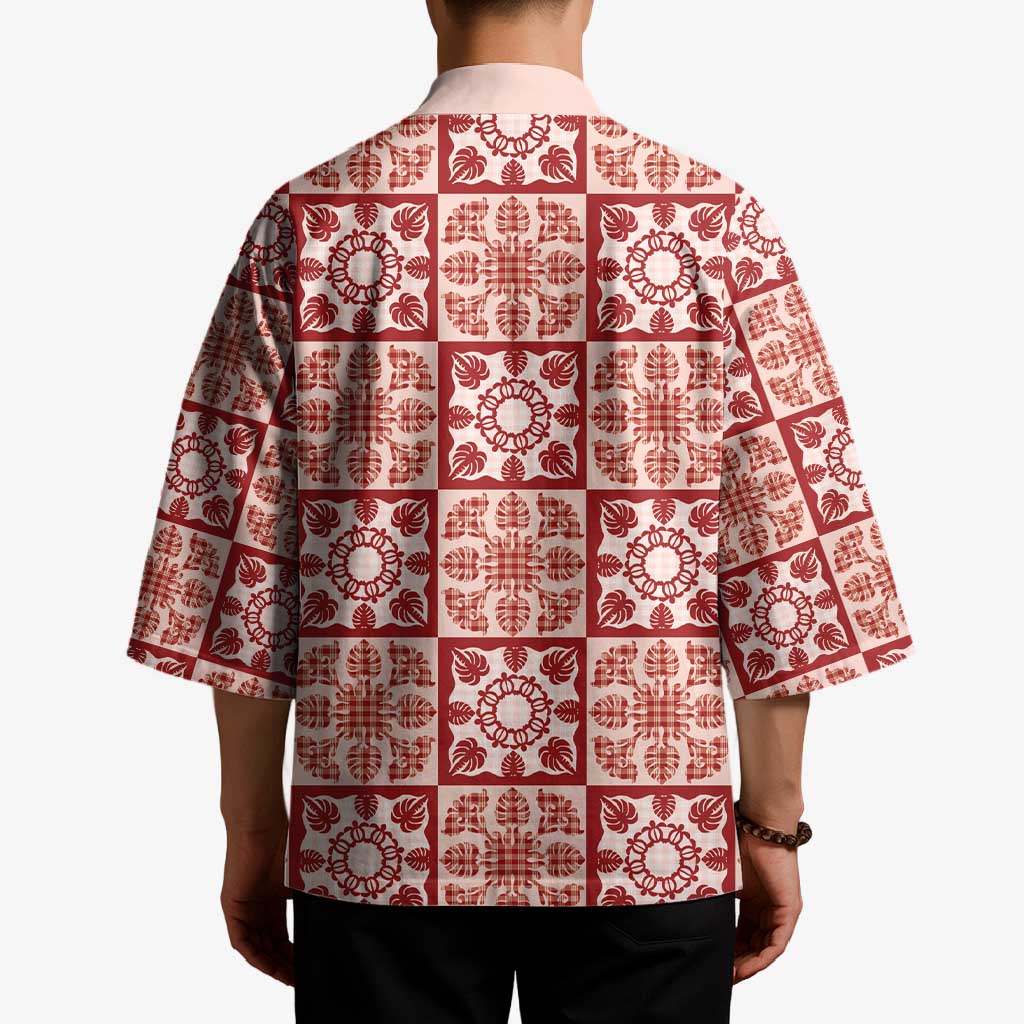 Ulaula Palaka Quilt Hawaii Kimono Hawaiian Tropical Monstera Sea Turtle