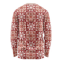 Ulaula Palaka Quilt Hawaii Long Sleeve Shirt Hawaiian Tropical Monstera Sea Turtle