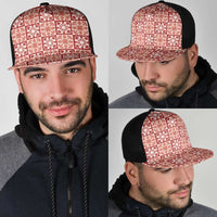 Ulaula Palaka Quilt Hawaii Mesh Trucker Cap Hawaiian Tropical Monstera Sea Turtle