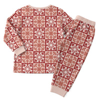 Ulaula Palaka Quilt Hawaii Christmas Pajama Set Hawaiian Tropical Monstera Sea Turtle