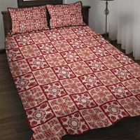 Ulaula Palaka Quilt Hawaii Quilt Bed Set Hawaiian Tropical Monstera Sea Turtle