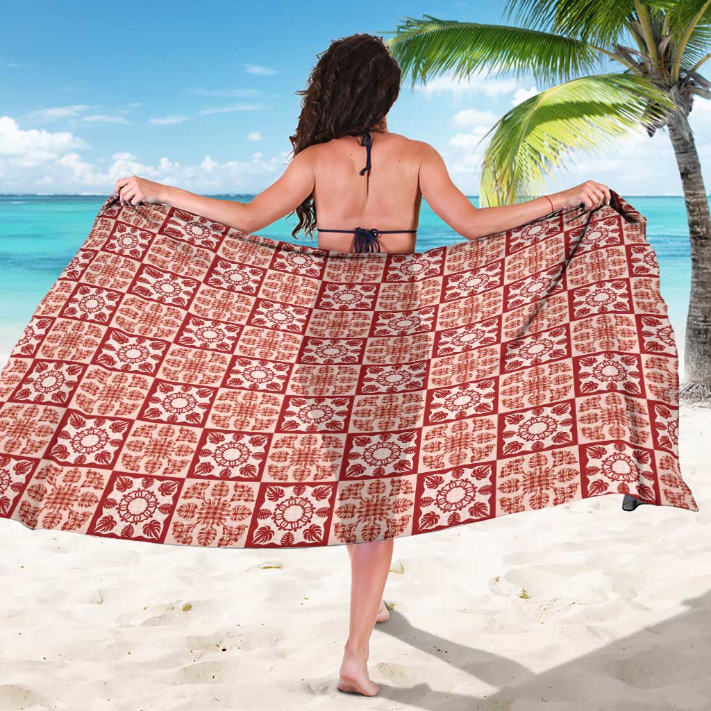Ulaula Palaka Quilt Hawaii Sarong Hawaiian Tropical Monstera Sea Turtle